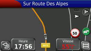 Le GPS indique que la vitesse limite de 50 km/h est dépassée. Crédit photo Calou71